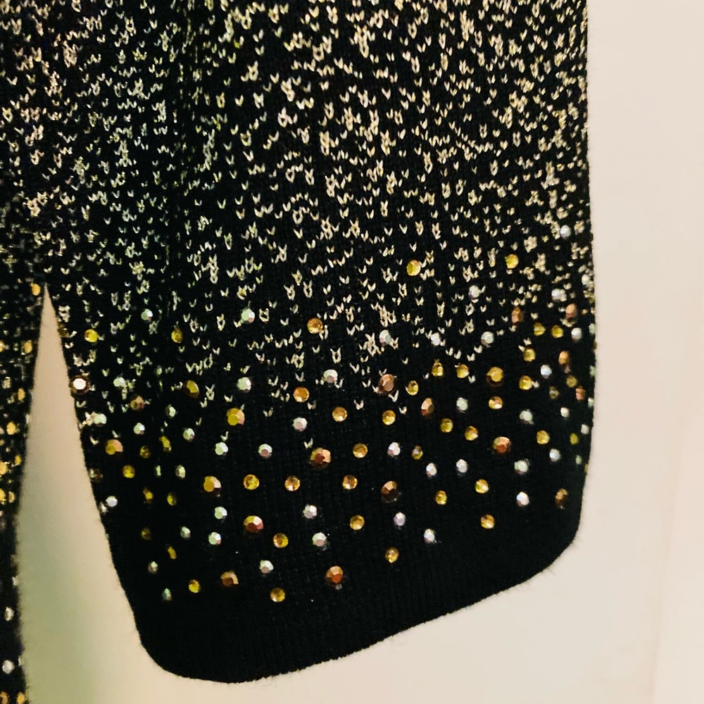 Alfred Dunner Black/Gold Pullover Sweater - Picture 4 of 8